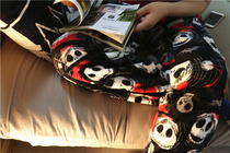 Cartoon coral velvet Jack skull personality trend pajama pants mens home pants loose autumn and winter home trousers