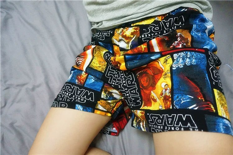 Tide phim hoạt hình lỏng lẻo đồ ngủ nam nhà cộng với quần lót boxer chất béo quần short cotton Aro đan bông 孖 quần short nữ