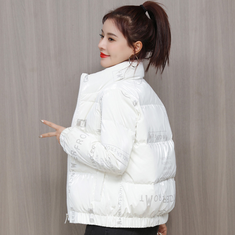 Lusam No-Wash Short down Jacket for Women 2025 New Winter Warm Korean Style Printed White Duck down Jacket