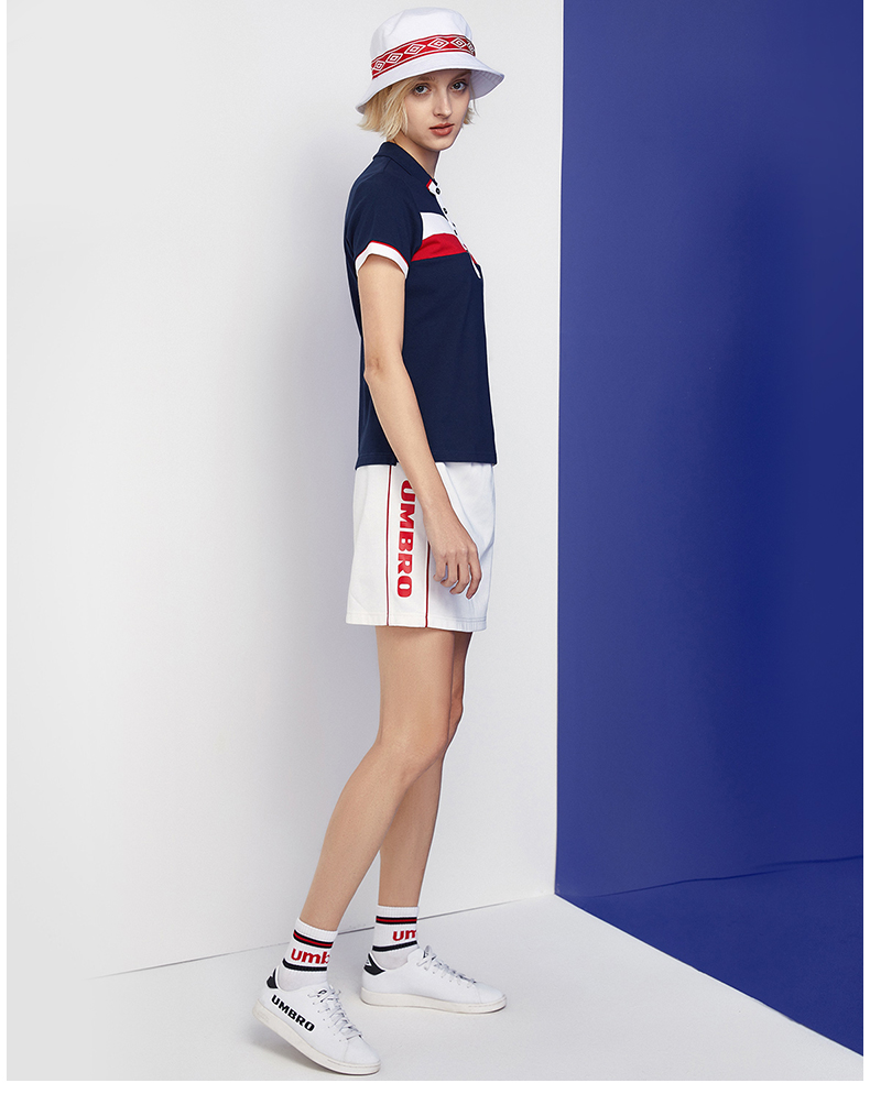 Umbro Umbrella 2019 Mùa hè New Lapel Phụ nữ Colorblock Thời trang Áo sơ mi Polo giản dị Áo thun thể thao nữ - Áo polo thể thao áo polo nam trang