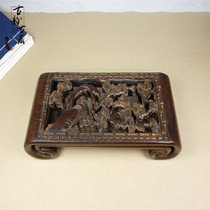 Chinese-style treasure pear cut-out carved grinder retro base piece of pine pin when the pine Yann Collection of Pine