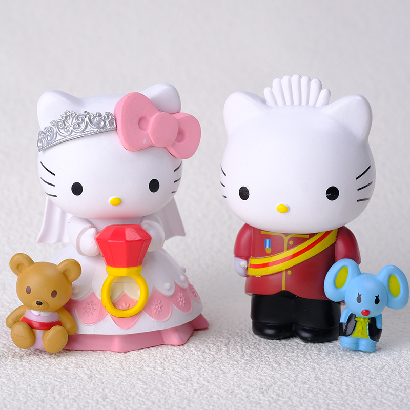 Hello Kitty Wedding Kt Cat Figurine Couple Wedding Cute Desktop Ornament Doll Girl Gift Hello Kitty Wedding Kt Cat Figurine Couple Wedding Cute Desktop Ornament Doll Girl Gift
