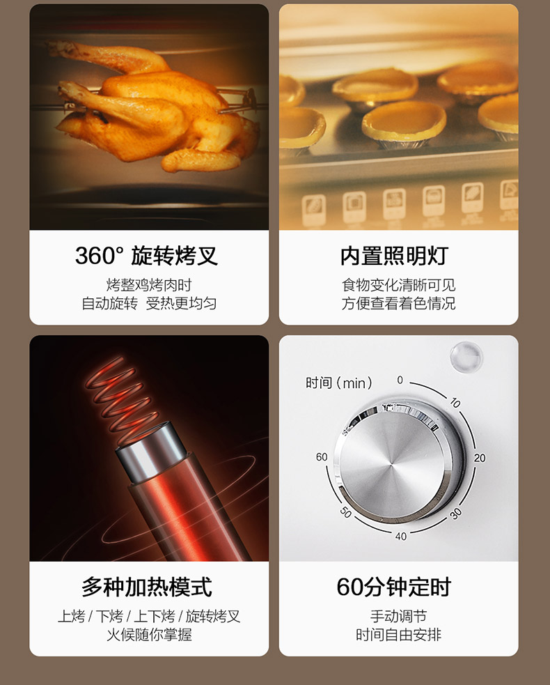 小米生态链 云米 家用全自动多功能电烤箱 32L 图3