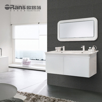 ORans Oulusa Nordic style solid wood bathroom cabinet combination double basin design one-dimensional storage bathroom cabinet combination