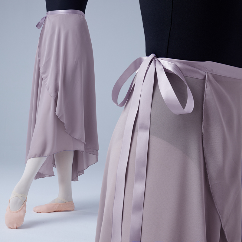 Dance Clothing, Dance Skirt, Women's Adult Lace-Up Chiffon Long Skirt, One-Piece Skirt, Line Dance Large Skirt, Gauze Skirt, Purple