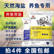Special salt water for small sheep ornamental fish Tropical fish sterilization and disinfection Mineral salt yellow powder fish tank salt Sea salt