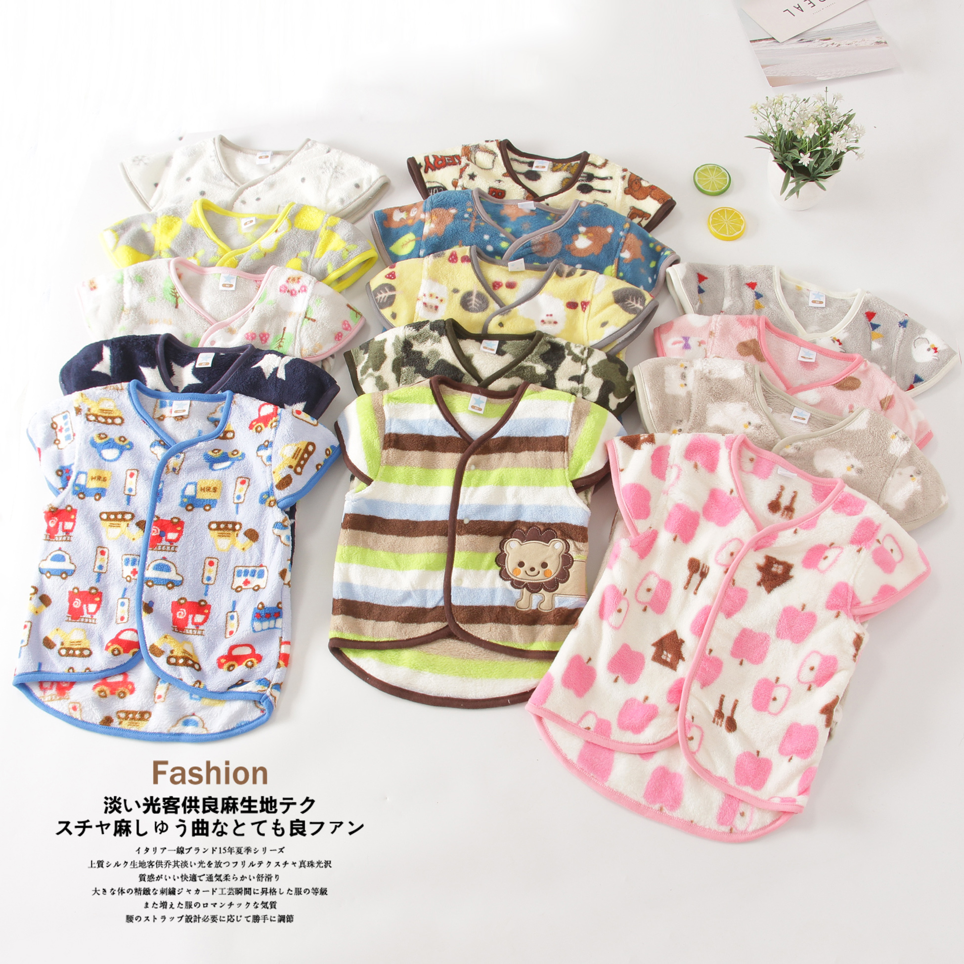 Ultra soft spring and autumn thin section boy Machia baby coral suede child shoulder-protecting horse-clamp girl warm shoulder