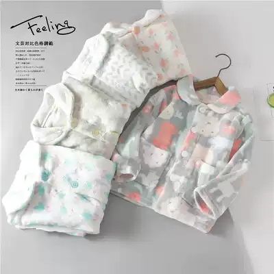 Flannel adult children's loungewear set 100-150 size adult M L parent-child set
