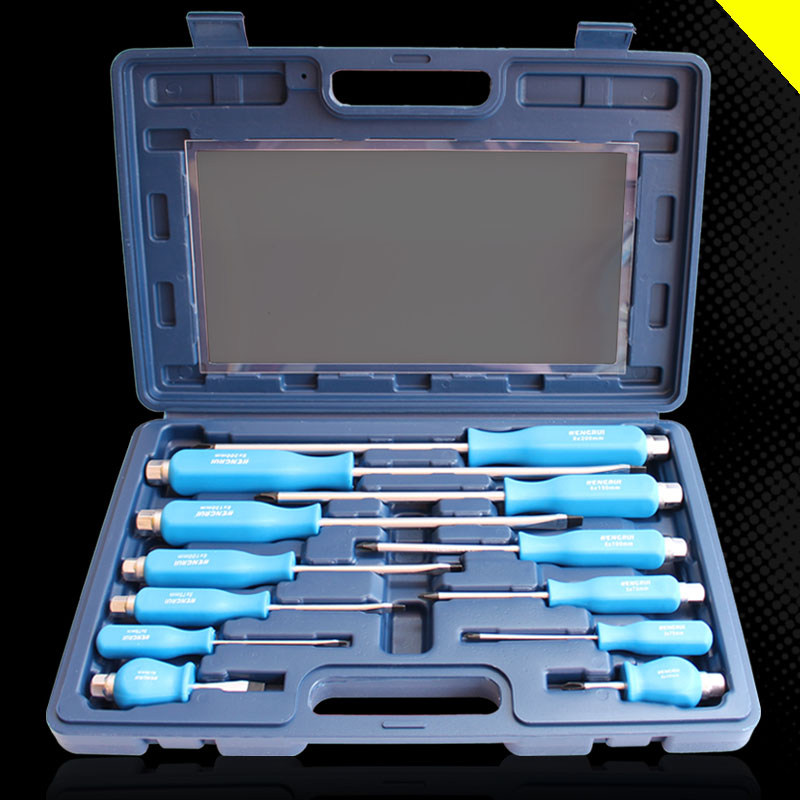 12-piece screwdriver set with magnetic head cross-word screwdriver beating screwdriver screwdriver disassembly machine maintenance tool