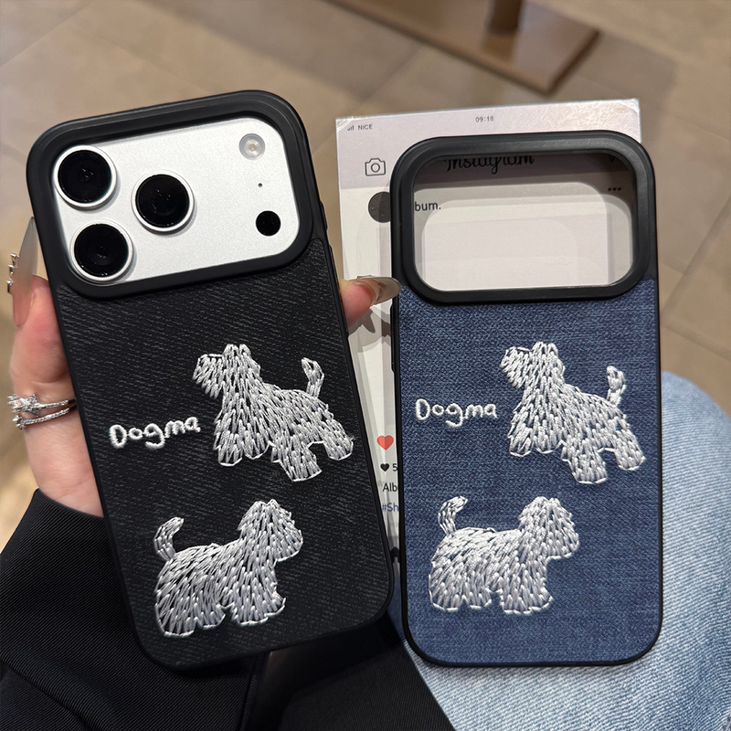 Suitable for Apple 16/17 Promax Embroidered Phone Case iPhone 11 /12/13/14/15 High-End Style ins Style