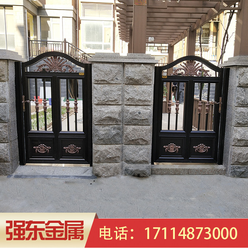 Aluminum art door Aluminum alloy villa door Rural courtyard electric garden Rural double switch small door single door