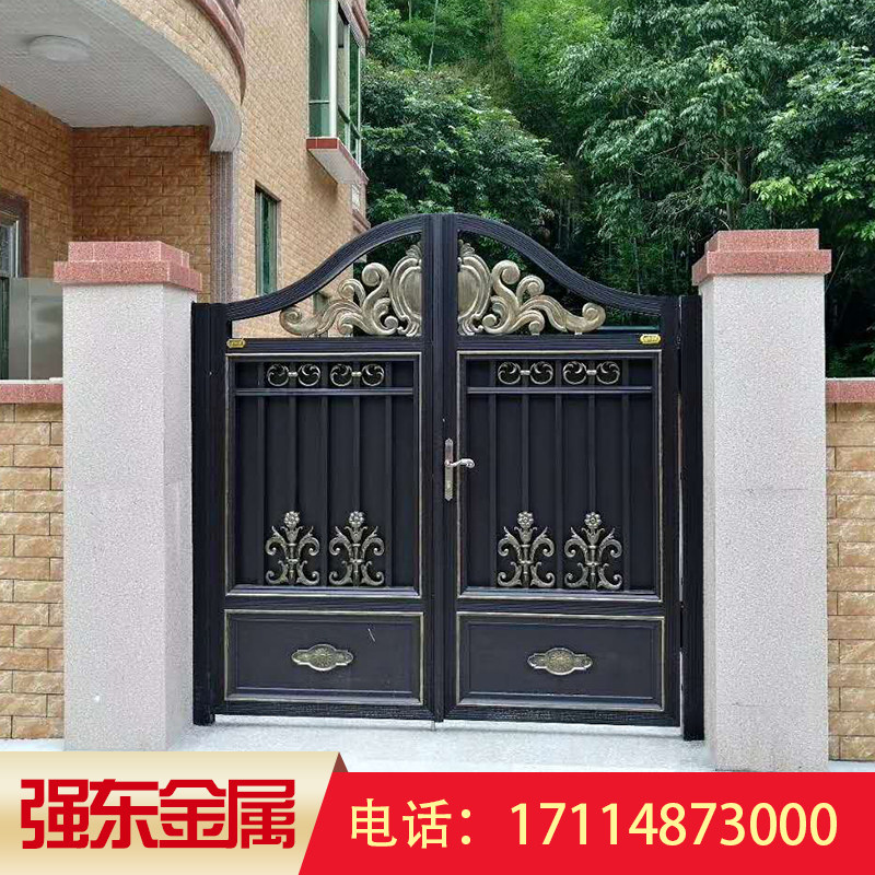 Aluminum art gate aluminum alloy villa opposite door country courtyard electric garden rural double switch small door wrought iron gate