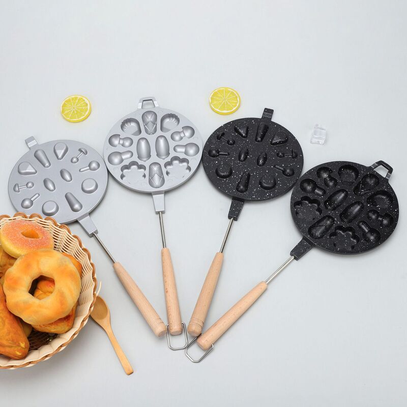 Household Gas Universal 12-Hole Walnut Cake Mold for Making Walnut Cookies, Oval Waffle Baking Pan