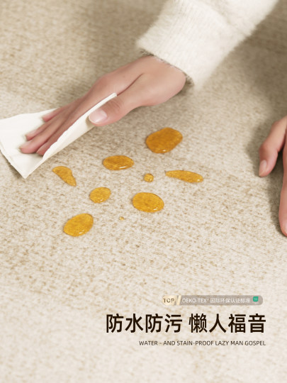 Carpet living room 2026 new cream style no-wash and wipeable bedroom thickened waterproof and anti-fouling floor mat home no-maintenance