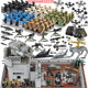Special Forces Military Minifigure Building Blocks, Swat Wolf Warrior Soldiers, Watchtowers, Anti-Aircraft Guns, Desert Battlefield Base Assembly Toys