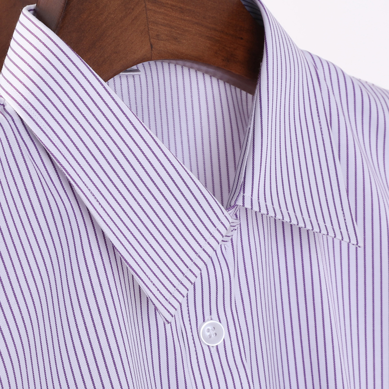 Lifeng Hotel Workwear Shirts Short-Sleeved Purple Striped Shirts Long-Sleeved Men's and Women's Professional Attire Front Desk Reception Workwear Lifeng Hotel Workwear Shirts Short-Sleeved Purple Striped Shirts Long-Sleeved Men's and Women's Professional Attire Front Desk Reception Workwear