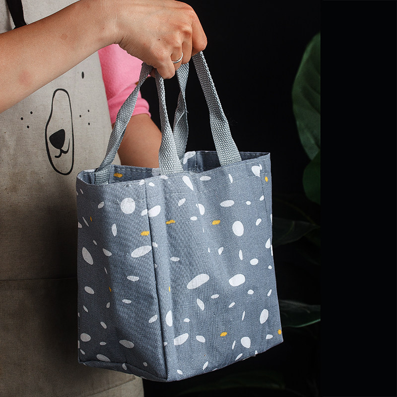 Thickened large hand-held Oxford cloth insulated bag bento bag aluminum foil lunch with rice pack bag square