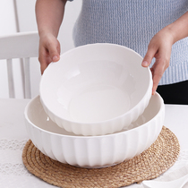 Restaurant boiled fish Big Bowl household ceramic bowl and Basin pure white noodle bowl with soup oversized 12 inch soup basin
