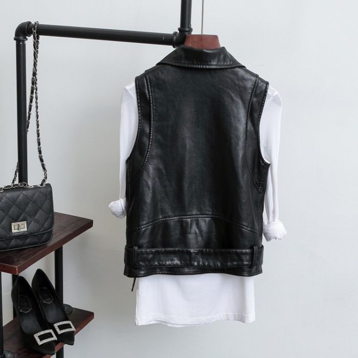 [柒 一 我] 张 一山 / 崔 皓月 với cùng một đoạn vest da PU da đầu máy áo vest không tay vest áo khoác nam có mũ