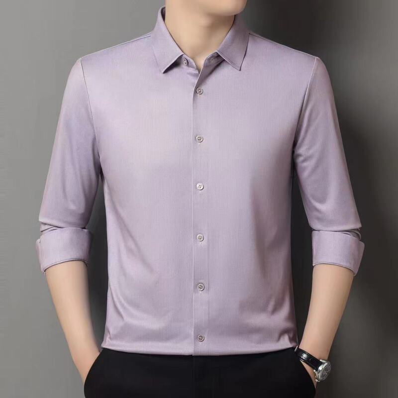 Autumn and Winter New Business Casual Men's Long-Sleeved Shirts, No-Iron, Anti-Wrinkle, Lapel Shirts, Men's Light Luxury Daily Tops Autumn and Winter New Business Casual Men's Long-Sleeved Shirts, No-Iron, Anti-Wrinkle, Lapel Shirts, Men's Light Luxury Daily Tops