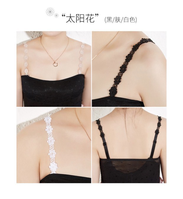 Ren gợi cảm đẹp trong suốt dây đeo vai vô hình liền mạch phụ nữ điều chỉnh thời trang quấn ngực áo ngực dây đeo màu đen phù hợp phụ kiện áo lót