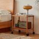 ໄມ້ແຂງ trolley side table movable sofa bedside table coffee cherry wood Nordic simple small apartment baby storage