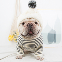 Dodou clothes jiggles pet dogs autumn and winter plus velvet thickened warm clothes large size fat dog hooded clothes