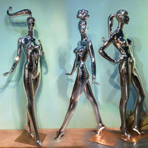 High-grade electroplated fake model props female full body window display rack clothes Wedding dress womens clothing store stereo photography