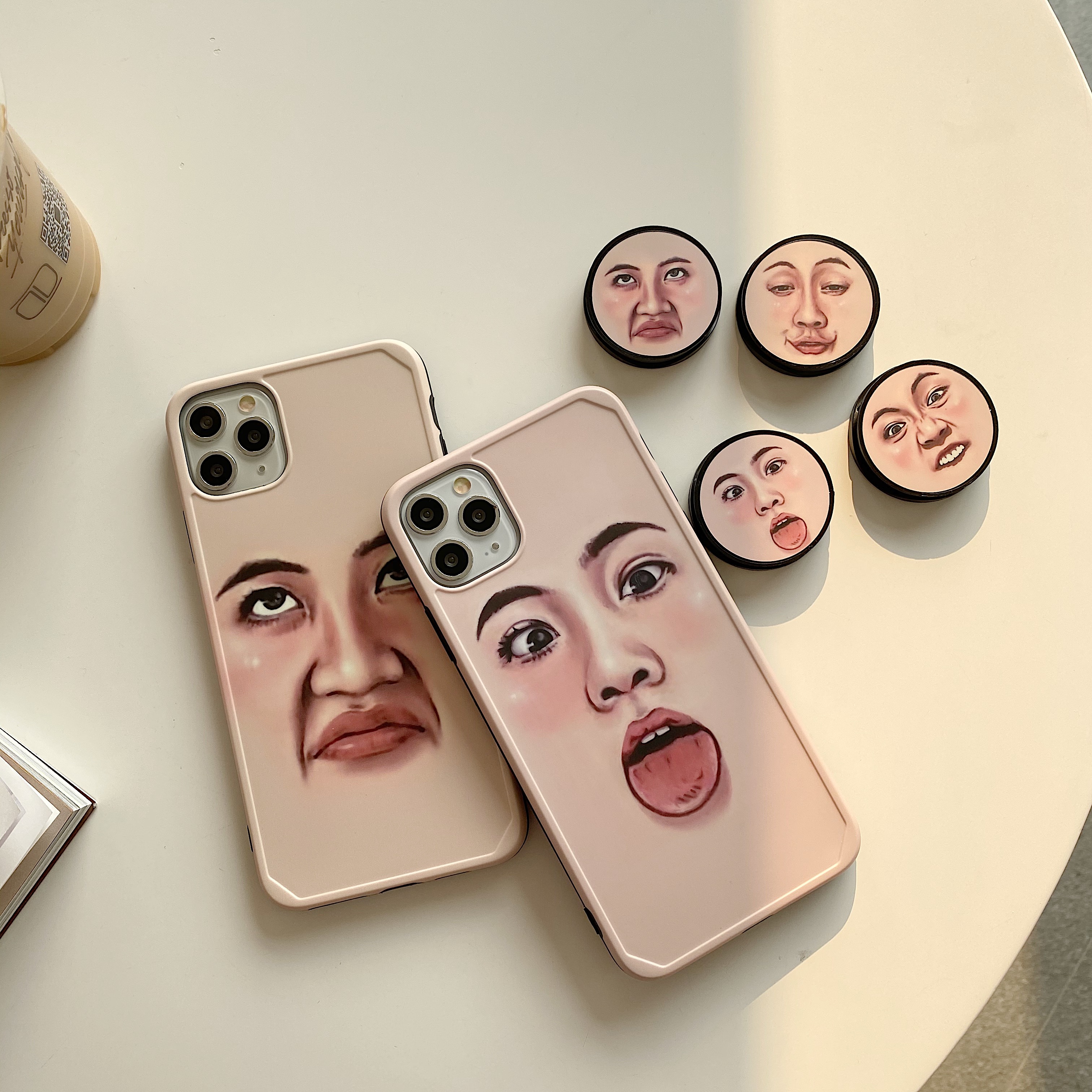 Expression Mobile Phone Shelf Application Folding Extension Anti-Fall Watching Film Brush Drama Ring Buckle Women's Personality Creative New