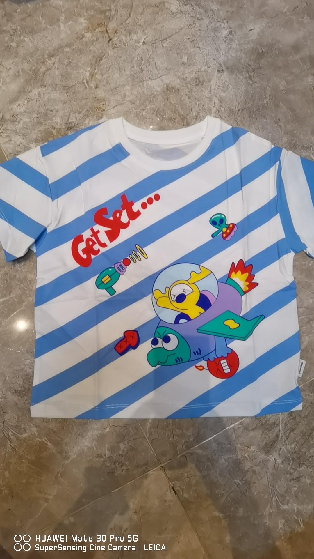 MQ Dunn's new boys' summer cotton striped round neck short-sleeved T-shirt