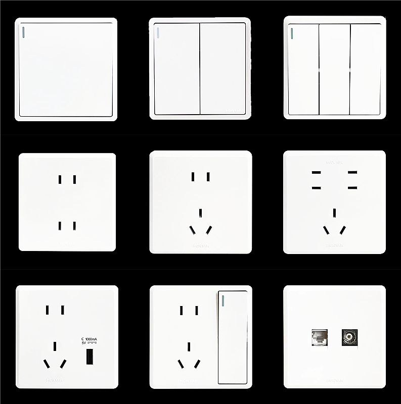 Hon Goose X1 Switch Socket One 23-4 Single-League Double-Control Five-hole Three-hole Air Conditioning TV Talk Computer Socket Panel-Taobao