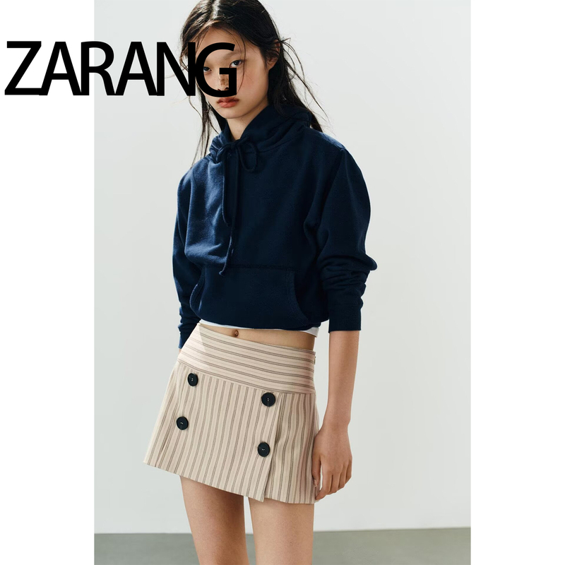 Za Women's Clothing Zr European and American Style Autumn New Product Slim Fit Striped Button-Decorated Skirt Pants 4661509401 Za Women's Clothing Zr European and American Style Autumn New Product Slim Fit Striped Button-Decorated Skirt Pants 4661509401