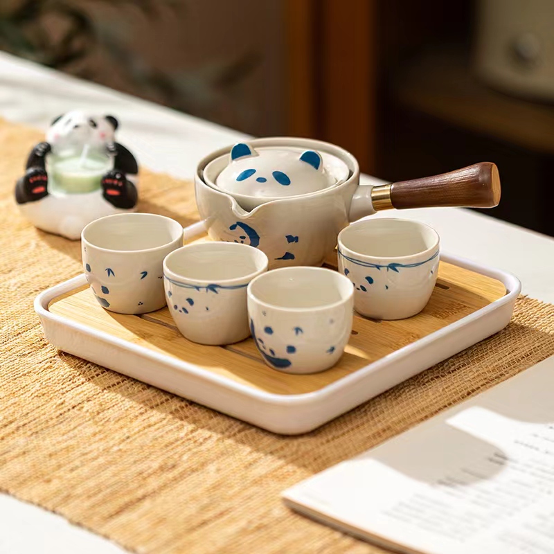 Mototo Panda Kung Fu Tea Set Quick Cup Home Lazy Tea Teapot Teacup Gift