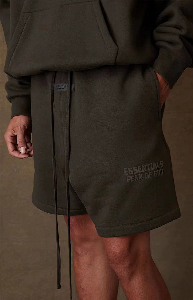 50% скидка FOG Американский модный бренд Essentials многополосные боковые карманы двойной ряд флокированной надписи свободные шорты