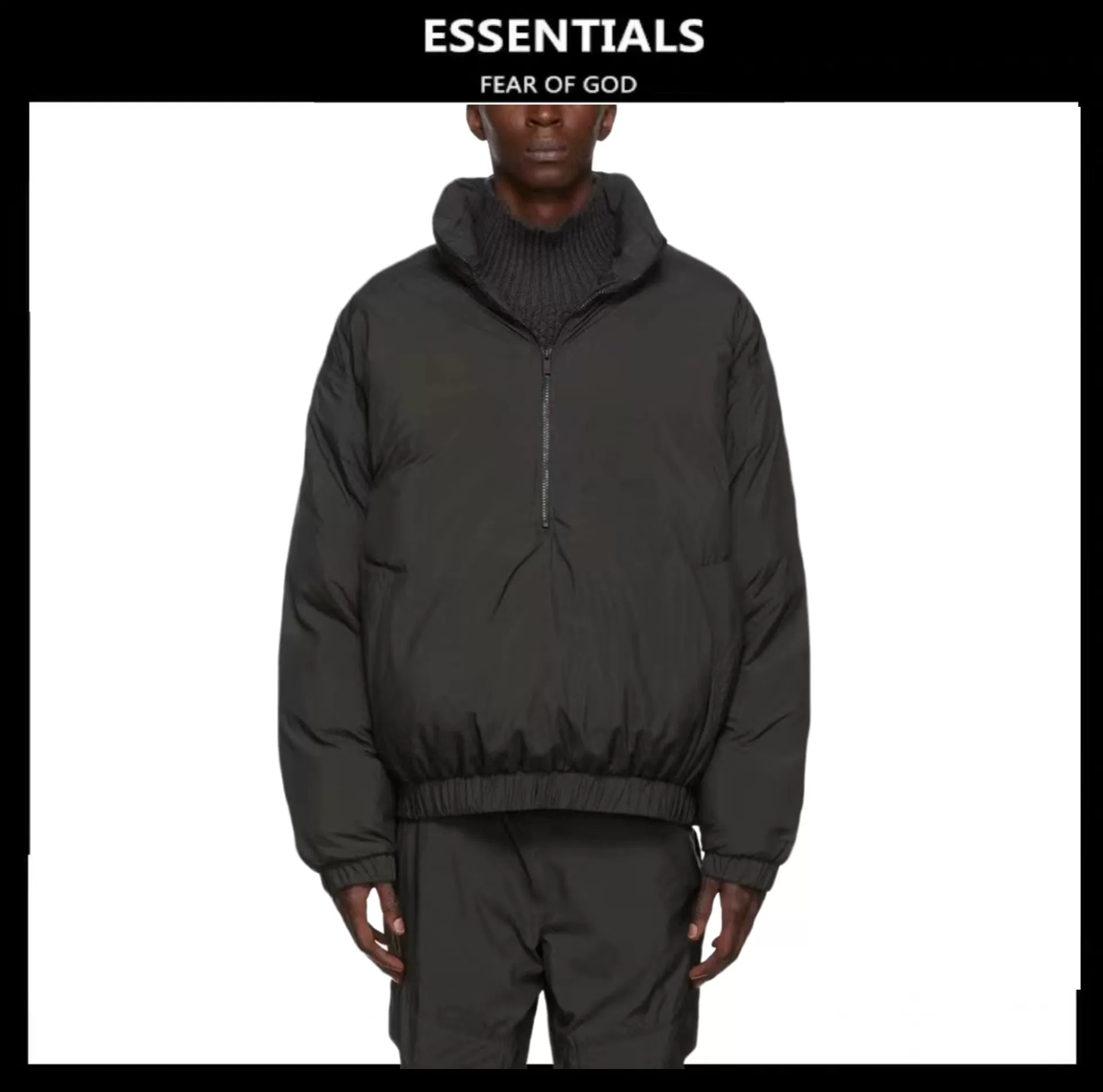50% скидка】FOG американский модный бренд multi-line ESSENTIALS half-zip bread suit high street trendy cotton suit
