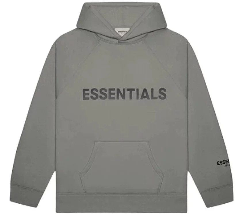50% скидка FOG Американский модный бренд ESSENTIALS многострочная силиконовая грудь худи толстовка свободный кропленный грамм