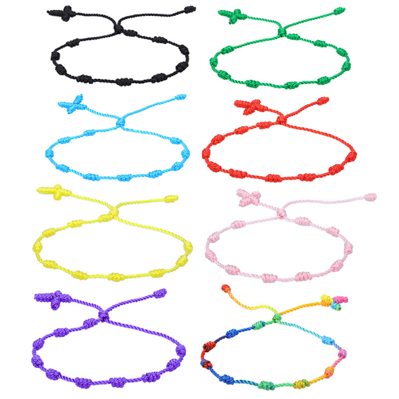 Cross-Border Hot-Selling Multi-Color Friendship Bracelets, Parent-Child Friendship Bracelets, Red String Bracelets for Men, Women, and Teenagers in Their Zodiac Year