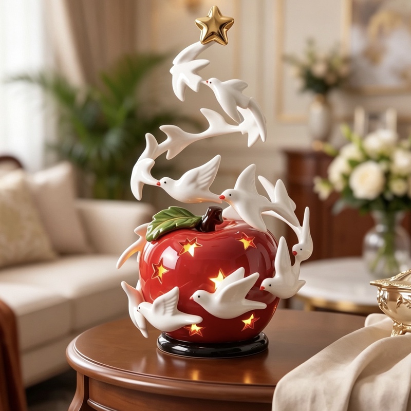 Looking for | Creative Ceramic Night Light in the Shape of an Apple for the Bedroom, Peace Dove Bedside Table Practical Material Kit, Wedding and Birthday Gift Looking for | Creative Ceramic Night Light in the Shape of an Apple for the Bedroom, Peace Dove Bedside Table Practical Material Kit, Wedding and Birthday Gift