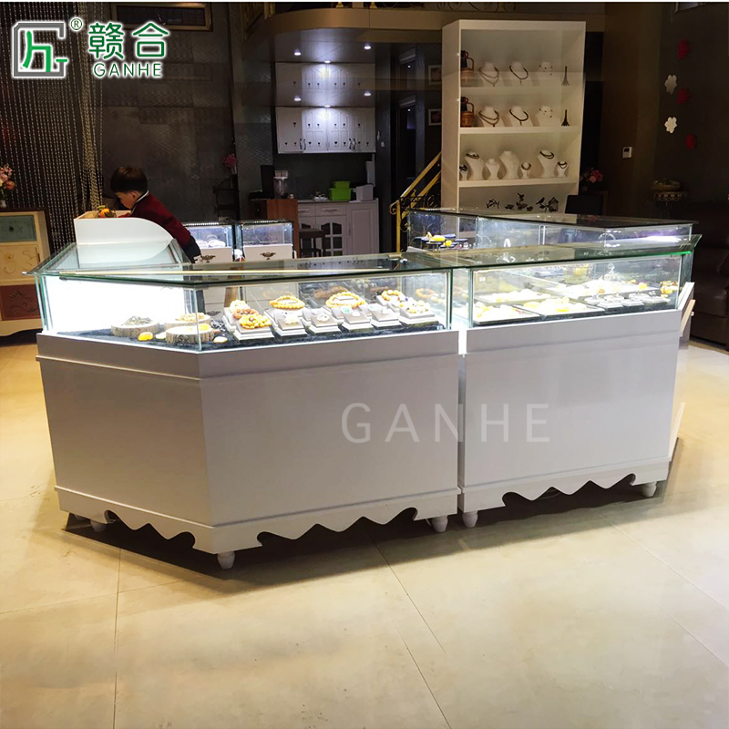 New Paint Display Cabinet Corner Cabinet Glass Jewelry Display