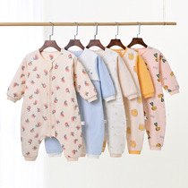 Infant split-leg sleeping bag spring and autumn clip thin cotton newborn sleeping bag long climbing cartoon animation anti-shock childrens sleeping bag