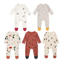 ins Korean version of printed baby onesie for men and women baby wears cotton home clothes spring and autumn newborn romper