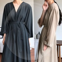Long Shirt Casual Cotton Linen Sundress Femme 5xl