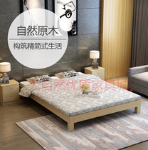 Simple solid wood pine single double bed 1 rental 1 2 guest rooms 1 5 tatami bed 1 8 meters without bedside bed frame