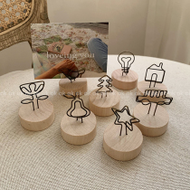 ins retro make old metal cartoon message poo sign clip solid wood base small swing piece photo clip adornment Nordic
