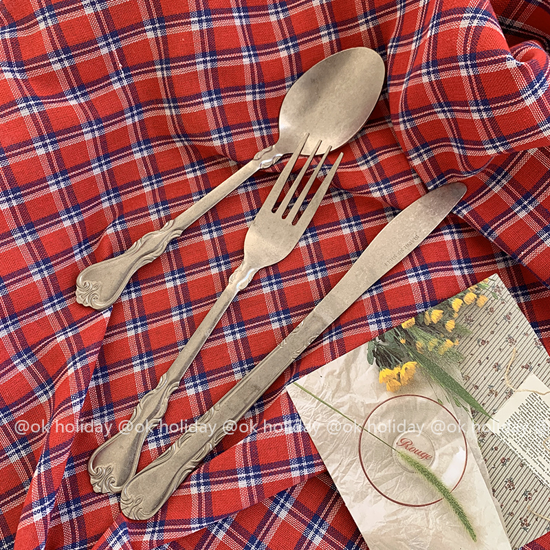 Dining Room Face-style Retro Carved Flowers Make Old Knife Fork Spoon South Korea Wind Cutlery Western Dining Small Crowdkins Coffee Shop Folk Juku