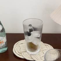 ok holiday * Korea ins wind fine striped glass cup water glass milk juice breakfast cup for home business