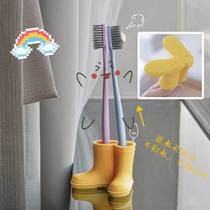 Little red book Same cartoon cute silicone shoes Shoes toothbrush frame creative multi-function toothbrush frame