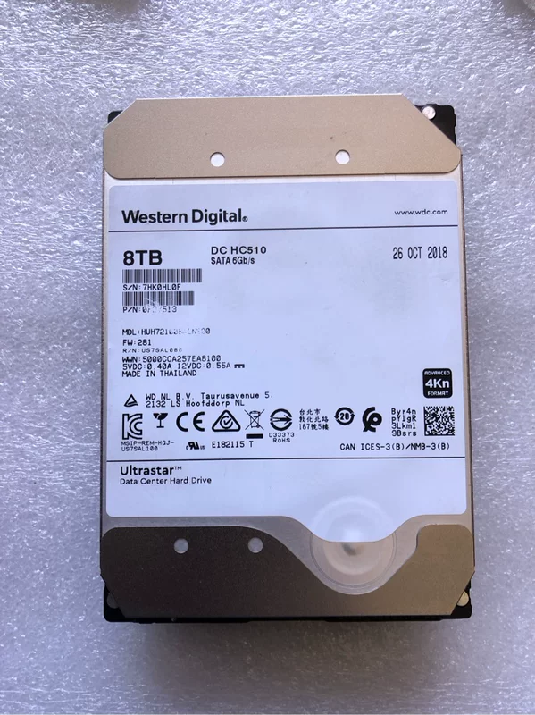 Western Digital Huh721008ALN600 8TB 4KN SATA3.5-дюймовое устройство с надзором HC510