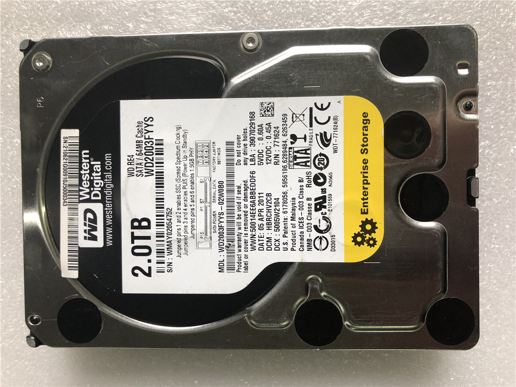 Spot desktop computer 2T 7200 rpm 64M hard disk 2T WD2003FYYS enterprise-level RE4 monitoring 2T black disk