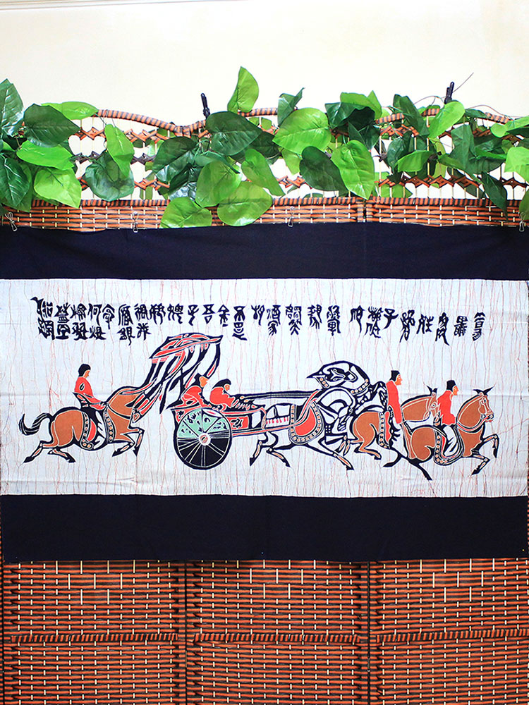 Handicrafts Batik painting Ancient culture Customs character Confucius tour Living room Study Bar Dining room Decorative cloth painting